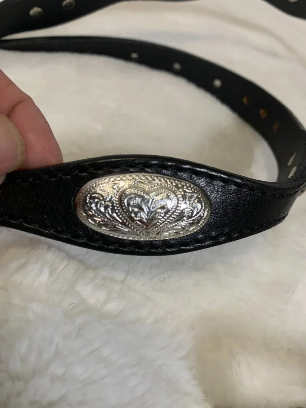 Women's 36 SILVER CREEK CLASSICS Black Western Leather Concho Belt & Buckle